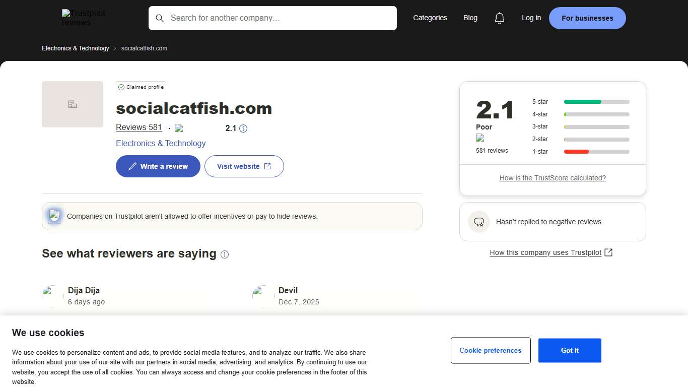 socialcatfish.com Reviews | Read Customer Service Reviews of socialcatfish.com